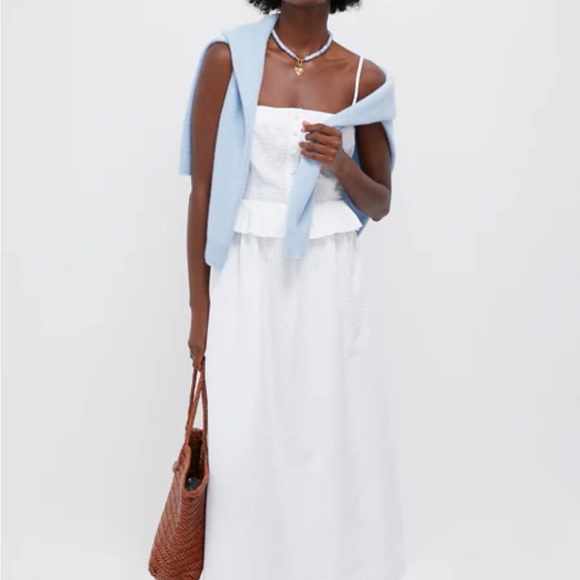 NWT Tuckernuck White Shadow Seersucker Stripe Maddy Dress Sz S - Picture 2 of 9